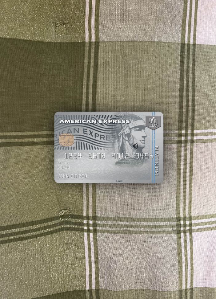 Download USA USAA bank AMEX platinum card photolook front Photoshop template